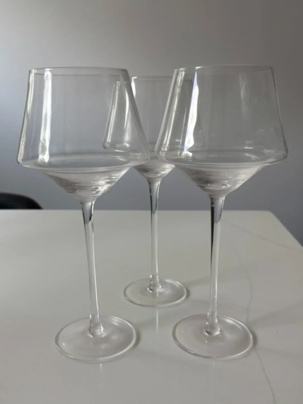 Bloomingville Yvette White Wine Glasses Set of 3 Handcrafted in Sweden NEW